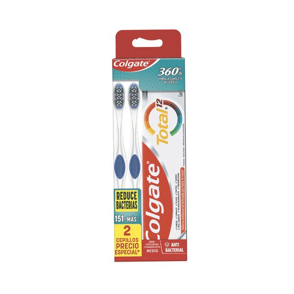 2 Cepillos Dentales Colgate 360 Base Tp Total 75 M