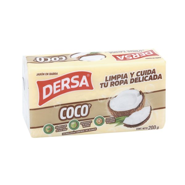 Jabón En Barra Dersa Coco x 200 Gr