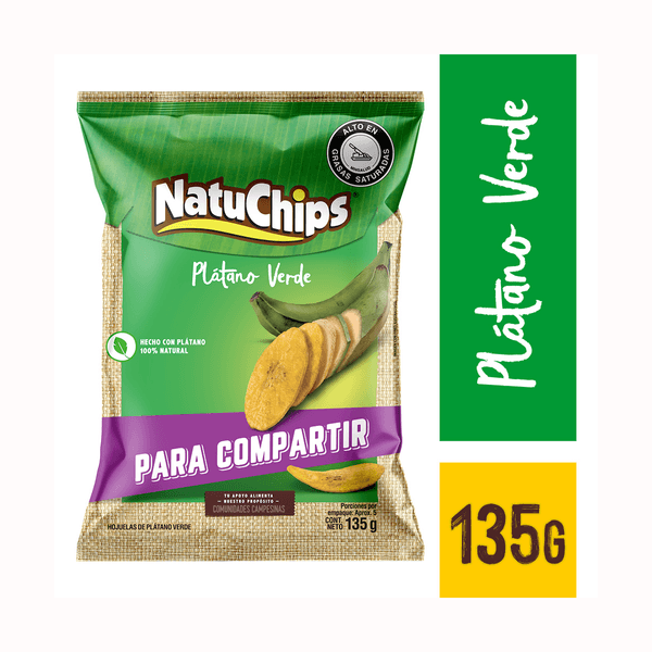 Hojuelas De Plátano Verde 100% Natural Natuchips x 135 G