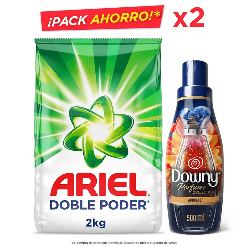 Detergente-en-Polvo-Ariel-2-Kg---Suavizante-Downy-X-500-ML