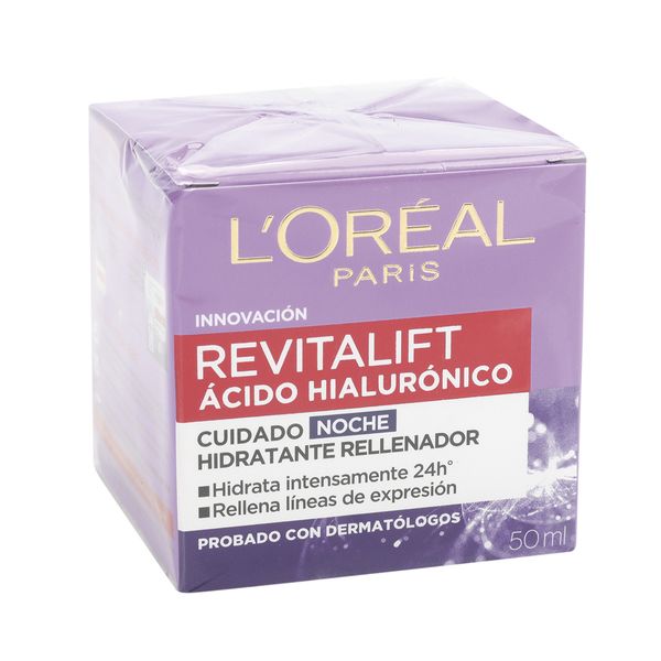 Crema Loreal Revitalift Acido Hialuronico Noche 50 Ml