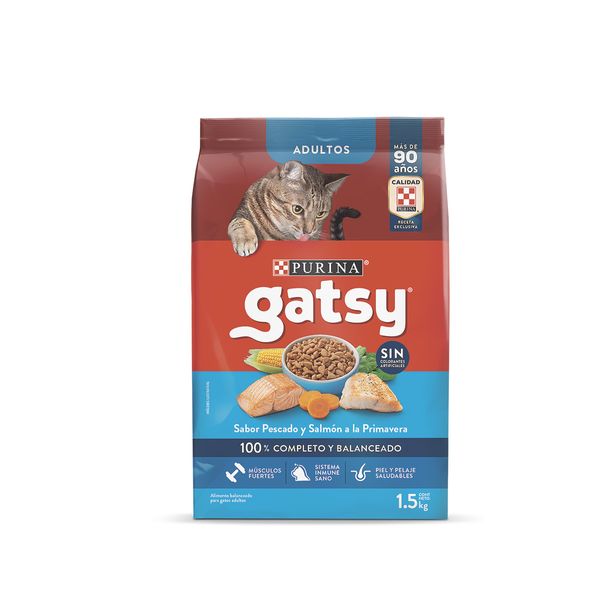 Alimento Seco Gato Gatsy Pescado Salmon 1,5Kg