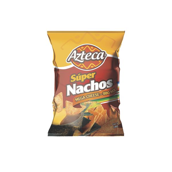 Súper Nachos Azteca Mega Cheese-BBQ Mix x 180 G