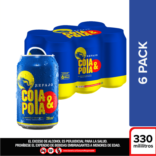 Refajo Cola & Pola Lata Sixpack Termoencogido x 330 Ml