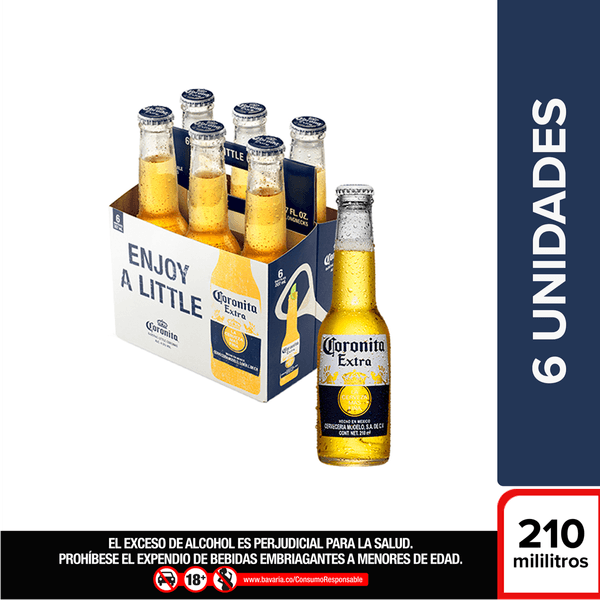 Cerveza Coronita x 6 Und x 210 Ml c/u