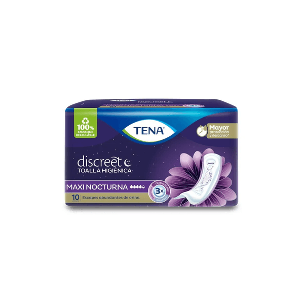 Toalla Higiénica Discreet Maxi Nocturna x 10 Unidades