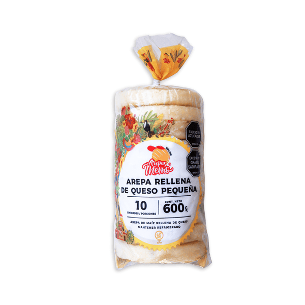 Arepa Rellena de Queso Arepas Memo x 10 Und x 60Gr C/u