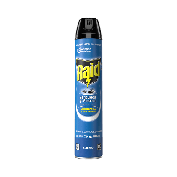 Insecticida Raid Elimina Zancudos y Moscas x 400ML