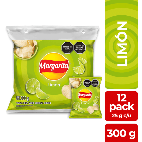 Papas Fritas Limón Margarita 12 Und de 25 G c/u