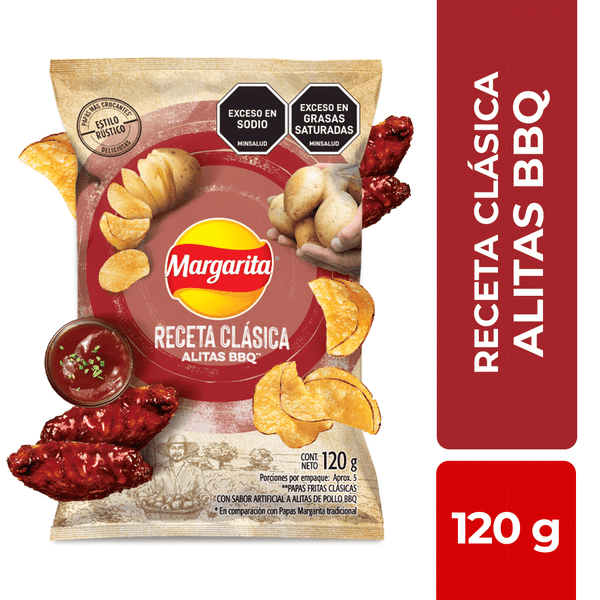 Papa Margarita Receta Clásica Alitas Pollo Bbq x 120 G
