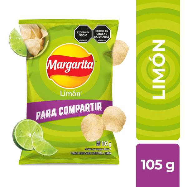 Papas Margarita Limón x 105 G