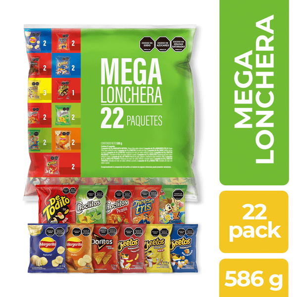 Surtido Mega Lonchera x 22 Paquetes x 586 G