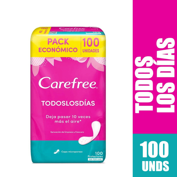 Protectores Carefree TodosLosDías x 100 Unidades