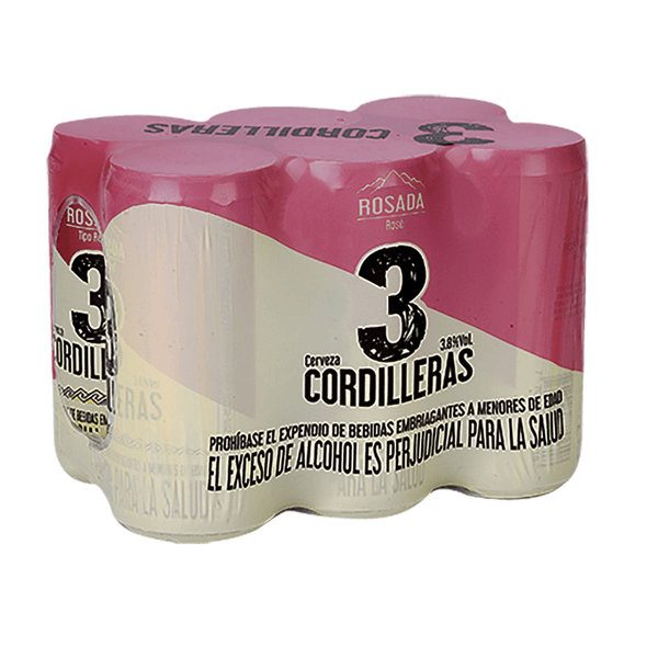 Cerveza Sixpack 3 CORDILLERAS Rosada Lata 269 ml.