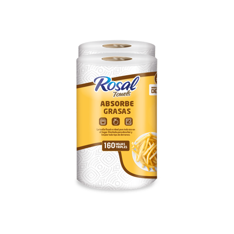 Toalla-Cocina-ROSAL-Absorbente-Grasa-80-Hojas-X-2-und.